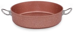 Różowy niski aluminiowy garnek z pokrywką Güral Porselen Classic, ø 30 cm