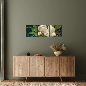 Obraz - Martin Johnson Heade, Giant Magnolias on a Blue Velvet Cloth, reprodukcje (z zegarem) (90x30 cm)