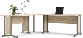 Biurko narożne Prima dąb sonoma 200x200 szare nogi