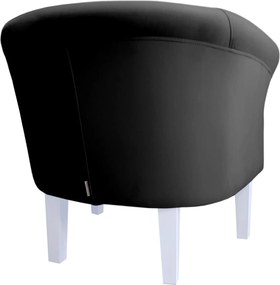 Fotel Milo tkanina Welur wygodny fotel tapicerowany do salonu i sypialni : Kolor nogi - Biała, Kolor tkaniny - VELVET - MG19, Wysokość nogi - 20 cm