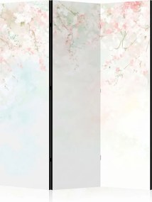 Parawan pokojowy 3-częściowy 135x172 Dwustronny dekoracyjny japandi romantyczny Biały Deszcz Kwitnącej Wiśni