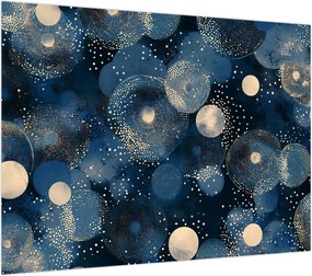 Obraz - Niebiesko-złote pierścienie (70x50 cm)