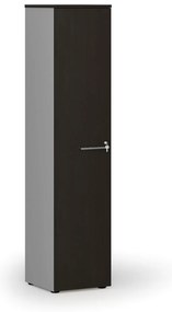 Szafa biurowa wąska PRIMO GRAY, 1781 x 400 x 420 mm, szary/wenge