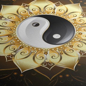 Obraz - Złoty Yin-Yang (70x50 cm)