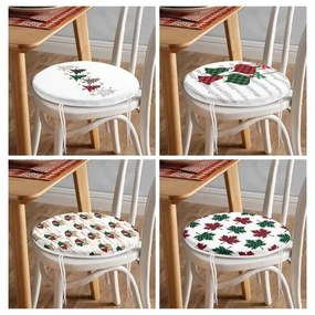 Poduszki na krzesła ze świątecznym motywem zestaw 4 szt. ø 40 cm Tartan – Mila Home