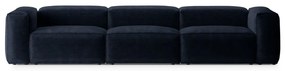 Ciemnoniebieska sztruksowa sofa 364 cm Bergamo – Cosmopolitan Design