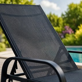 Leżak ogrodowy basenowy Summer regulowany, kolor czarny