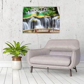Obraz - Widok magicznych wodospadów (70x50 cm)