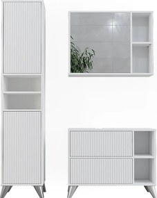 Zestaw mebli łazienkowych biały 80x30x62 leano