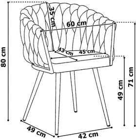 Beżowe nowoczesne krzesło welurowe F4-F21