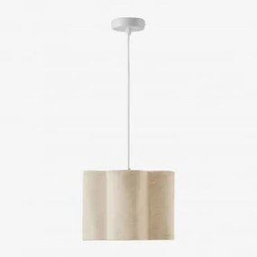 Lampa Sufitowa Ø45 Cm Z Tkaniny Bawełnianej Philipa Biała & Philipa Linen Beige - Sklum