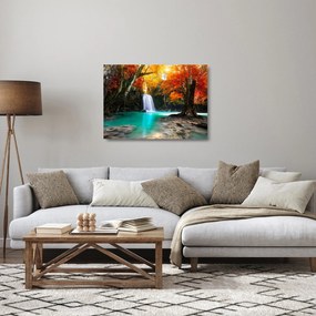 Obraz na szkle - Szmaragdowa Laguna (70x50 cm)