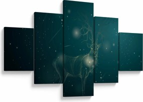 Obraz - Magiczny jeleń w nocy (125x70 cm)