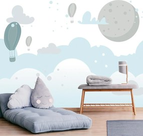Fototapeta - Balony w chmurach, ilustracja (196x136 cm)