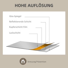 HOMCOM Lustro Ścienne Dekoracyjne, Design Vintage, 80 x 2,1 x 60 cm, Drewno Macierzyste, Naturalne