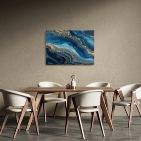 Obraz na szkle - Niebieska marmurowa abstrakcja (70x50 cm)