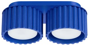 Plafon dwupunktowy AURA 2 ultramaryna GX53 ryflowany SOLLUX  LIGHTING