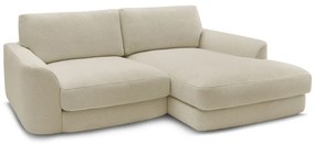 Beżowy narożnik z materiału bouclé (prawostronny/z szezlongiem) Leonore – Bobochic Paris