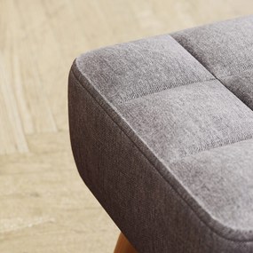 HOMCOM Pufa z wyściełaniem, imitacja lnu, drewniane nogi, maksymalne obciążenie 110 kg, szary