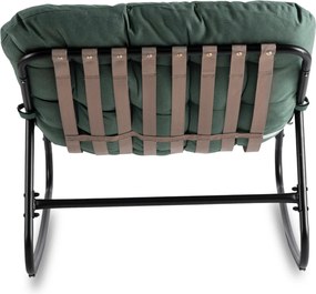 Bujany fotel na taras Aurora - bujak ogrodowy z pikowaną poduchą, zielony