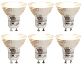 Zestaw 6 żarówek LED GU10 3-stopniowo przyciemnianych do ciepłego światła 5W 380lm 2000-2700K
