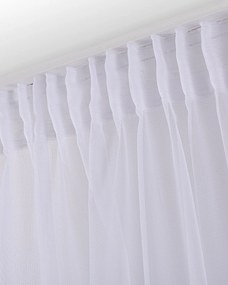 Firana na taśmie kolor biały tkanina półprzezroczysta, strukturalna, wzorzysta