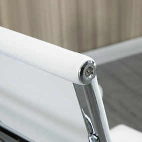 Vinsetto Fotel biurowy obrotowy regulacja wysokości skóra PU biały 54x62x114cm | Aosom PL