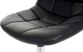 Krzesło do jadalni MCW-A60 (zestaw 6 sztuk),  sztuczna skóra, czarny