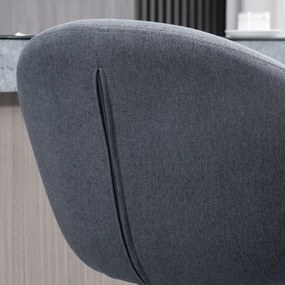 HOMCOM Barstool 92-112cm Regulowany na wysokość Barowy krzesło w stylu lnianym Ciemnoszary