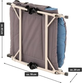 Leżak kempingowy z poduszką, niebiesko-szary