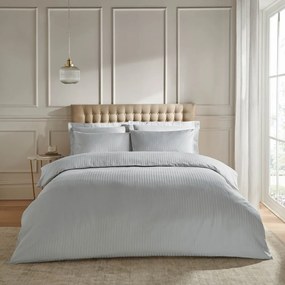 Szara adamaszkowa pościel dwuosobowa 230x220 cm Satin Stripe – Catherine Lansfield