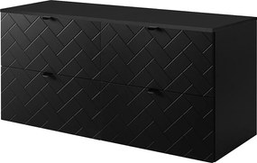 Meble łazienkowe, Czarny Mat, 120 x 57 x 46 cm, uchwyty czarne