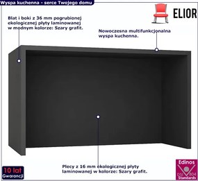 Wyspa kuchenna szary grafit D6-W42