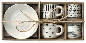 Zestaw filiżanek do espresso w geometryczne wzory, 70 ml