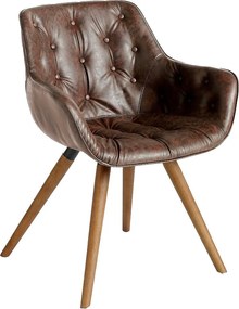Czekoladowo-brązowe krzesło z ekoskóry 4073 ANGEL CERDA