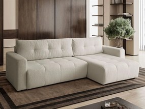 Narożnik w kształcie L VIENNA, tkanina Lambi, Ecru, Prawy