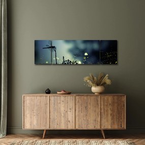 Obraz - Ważka w błyszczącej nocy (170x50 cm)