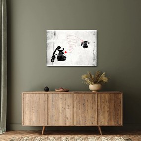 Obraz na szkle - Rysunek telefonu w stylu Banksy (70x50 cm)