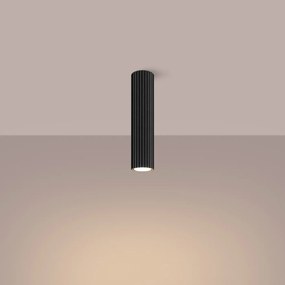 Plafon KARBON 30 czarny ryflowany SOLLUX  LIGHTING