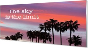 Szkło Ozdobne do Kuchni Napis pod Palmami o Zachodzie