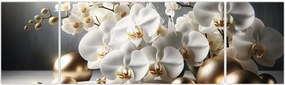 Obraz - Orchidea i złote kule (170x50 cm)