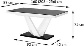 Nowoczesny stół do jadalni w połysku Vegas marmur/biały