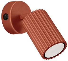 Kinkiet KARBON ochra czerwona ryflowany z włącznikiem SOLLUX  LIGHTING