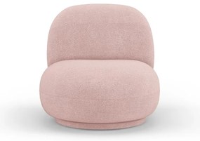 Jasnoróżowy fotel z materiału bouclé Chuck – Micadoni Home