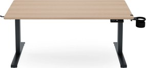 Biurko elektryczne z regulacją wysokości ergonomiczne antracytowe/dąb sonoma,1400x700 mm: ARIA