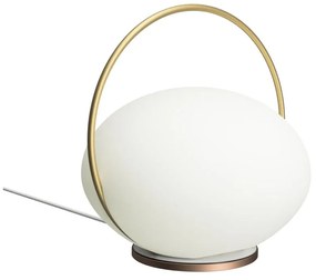 Lampa stołowa LED w biało-złotym kolorze (wysokość 19 cm) Orbit – UMAGE