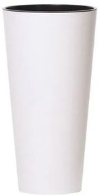 Doniczka TUBUS SLIM z wkładem 40 cm, biały matowy, 40 cm