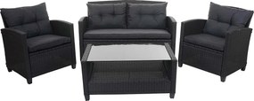 Zestaw rattanowy XXL MCW-F10 (4 szt.),  antracyt