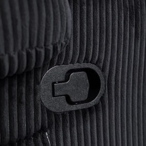 Fotel Rozkładany z Podnóżkiem TORRES Czarny Sztruksowy Nowoczesny