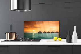 Dekor Szklany do Kuchni Słoneczny Blask Na Morzu